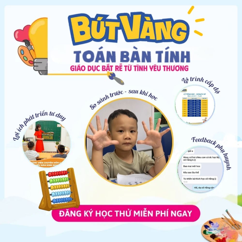 KHOÁ TOÁN BÀN TÍNH – TRUNG TÂM BÚT VÀNG LONG BIẾN